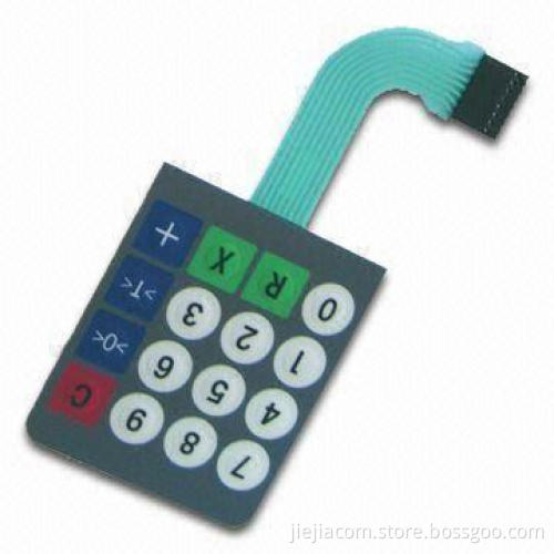 Membrane Keypad, Embedded with LED, Made of PVC/PC/PET/Acrylic Plastic Sheet, with Double-sided Tape